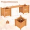 Wooden Garden Bench With Planter Boxes 3 In 1 Outdoor Bench Seat With Storage Fir Wood Patio Bench Orange